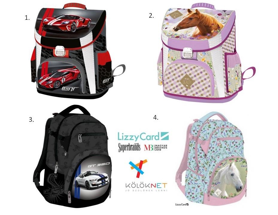 A nyeremény: 4 db iskolatáska (2 fiús, 2 lányos), melyet a Lizzy Card Papír Kft. ajánlott fel.