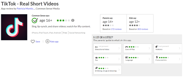 A TikTok oldala a Common Sense Medián: más korhatárt javasolnak a szülők és mást a gyerekek